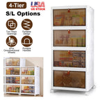 4-Tier Foldable Storage Bins with Lid