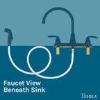 Tehila Black Finish Wide-set Gooseneck Faucet with Side Sprayer