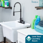 Tehila Black Finish High Arc Coil Pull-Down Faucet