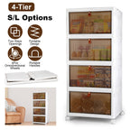 4-Tier Foldable Storage Bins with Lid