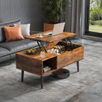 Drop2me Lift Top Coffee Table with Storage, Wooden Living Room Center Table