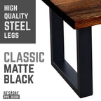 Pipe Decor Skyline Boulder Black Solid Wood Coffee Table with 12 in. Landscape Legs
