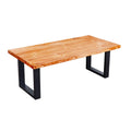 Pipe Decor Skyline Sunset Cedar Solid Wood Coffee Table with 12 in. Landscape Legs