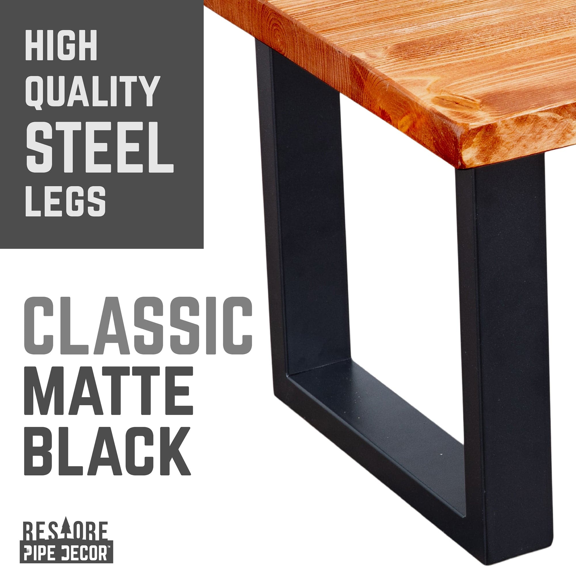 Pipe Decor Skyline Sunset Cedar Solid Wood Coffee Table with 12 in. Landscape Legs