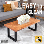 Pipe Decor Skyline Sunset Cedar Solid Wood Coffee Table with 12 in. Landscape Legs