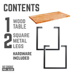 Pipe Decor Skyline Sunset Cedar Solid Wood Coffee Table with 12 in. Landscape Legs