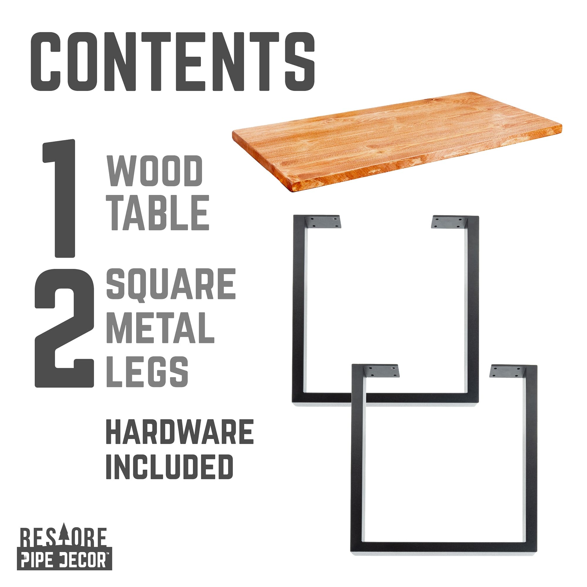 Pipe Decor Skyline Sunset Cedar Solid Wood Coffee Table with 12 in. Landscape Legs