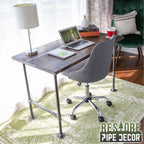 Pipe Decor RESTORE Trail Brown Solid Wood Office Desk