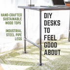 Pipe Decor RESTORE Trail Brown Solid Wood Office Desk
