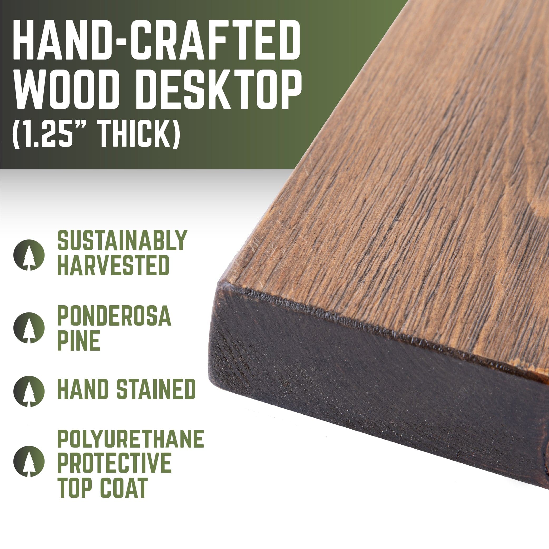 Pipe Decor RESTORE Trail Brown Solid Wood Office Desk