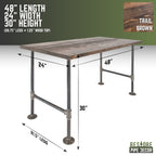 Pipe Decor RESTORE Trail Brown Solid Wood Office Desk