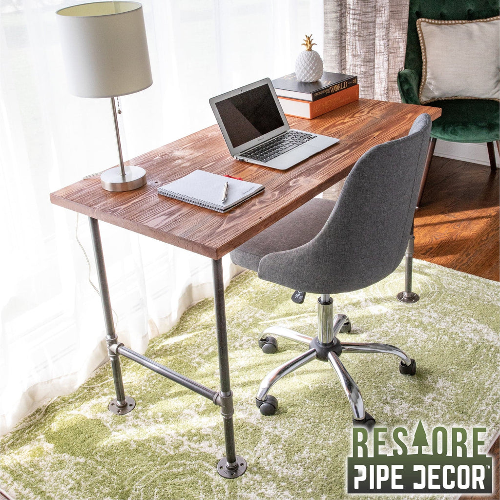 Pipe Decor RESTORE Sunset Cedar Solid Wood Office Desk