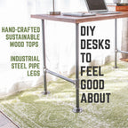 Pipe Decor RESTORE Sunset Cedar Solid Wood Office Desk