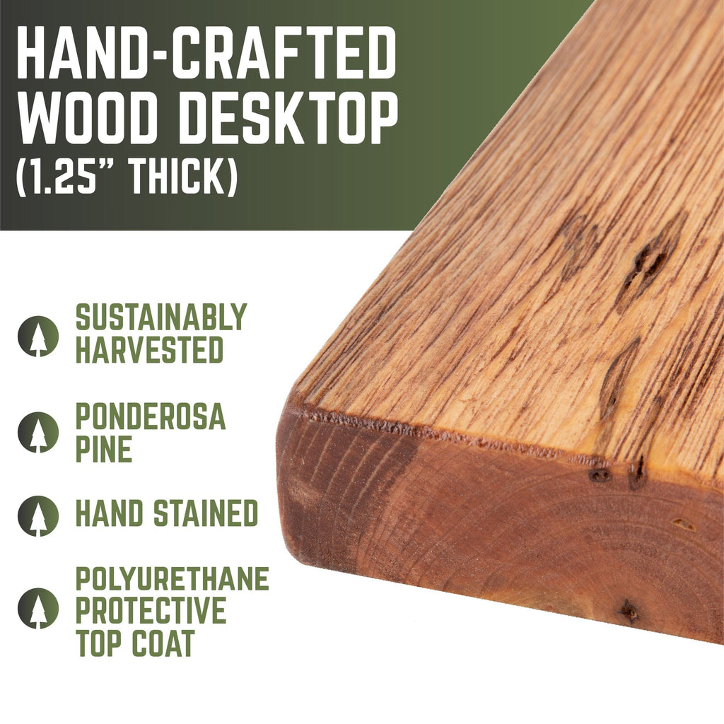 Pipe Decor RESTORE Sunset Cedar Solid Wood Office Desk