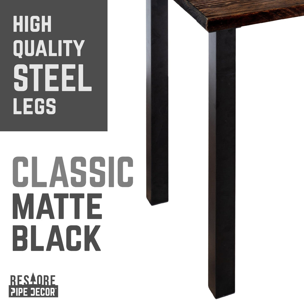 Pipe Decor Skyline Boulder Black Solid Wood Desk with 28 in. High-Rise Legs
