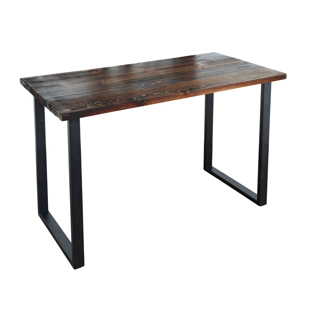 Pipe Decor Skyline Boulder Black Solid Wood Desk with 28 in. Landscape Legs
