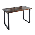 Pipe Decor Skyline Boulder Black Solid Wood Desk with 28 in. Landscape Legs