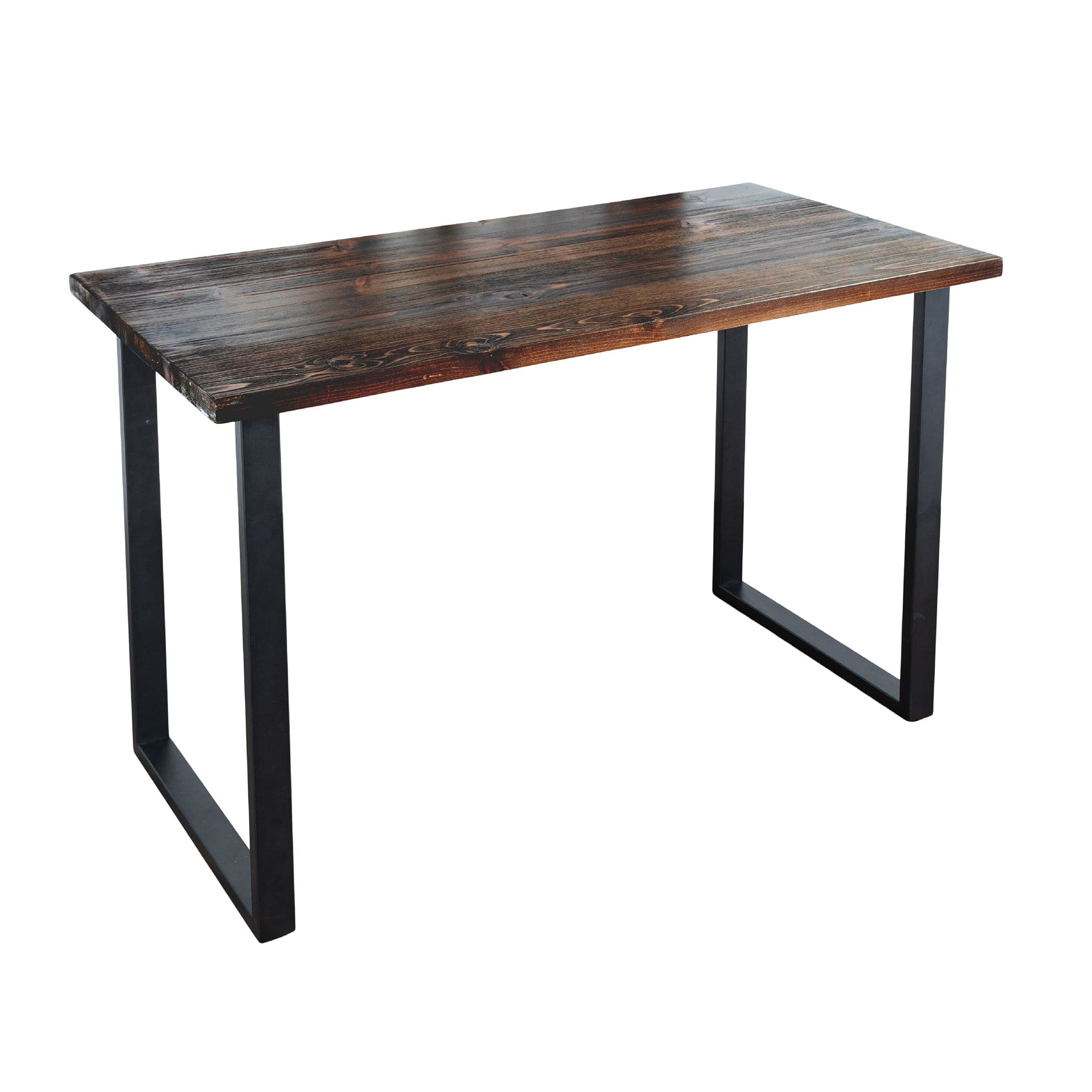 Pipe Decor Skyline Boulder Black Solid Wood Desk with 28 in. Landscape Legs