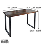 Pipe Decor Skyline Boulder Black Solid Wood Desk with 28 in. Landscape Legs