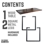 Pipe Decor Skyline Boulder Black Solid Wood Desk with 28 in. Landscape Legs