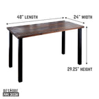 Pipe Decor Skyline Trail Brown Solid Wood Desk with 28 in. High-Rise Legs