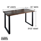 Pipe Decor Skyline Trail Brown Solid Wood Desk with 28 in. Landscape Legs