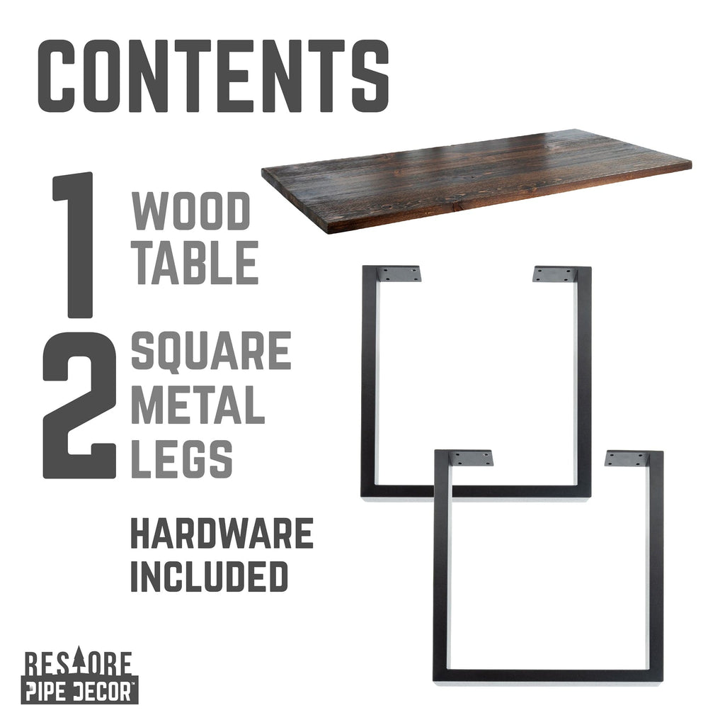 Pipe Decor Skyline Trail Brown Solid Wood Desk with 28 in. Landscape Legs