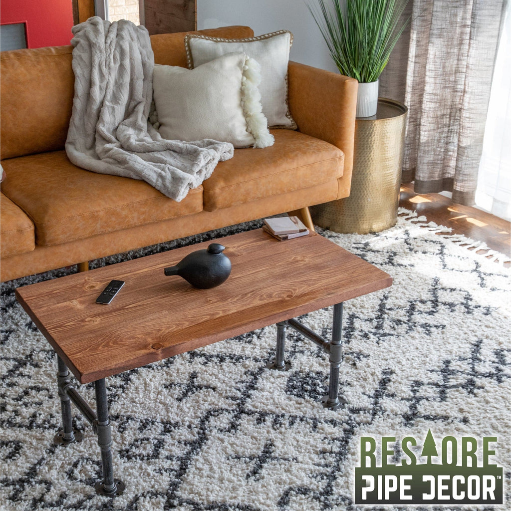 Pipe Decor RESTORE Sunset Cedar Solid Wood Coffee Table