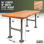 Pipe Decor RESTORE Sunset Cedar Solid Wood Coffee Table