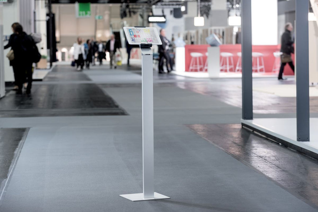 Durable Aluminum Tablet Holder iPad Floor Exhibition Stand | Rotates & Locks