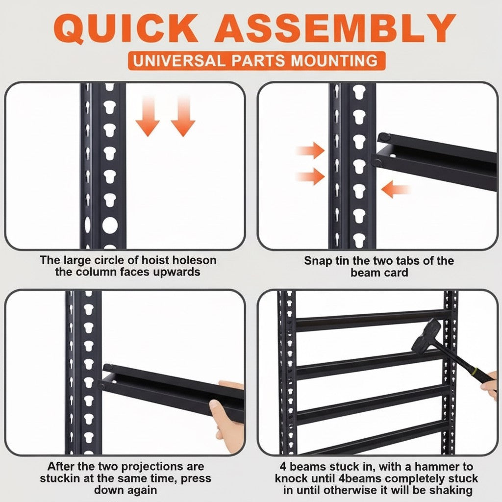 Drop2me Heavy Duty Metal Garage Shelving Rack 2000lbs 4/5/6-Tier Steel Shelf 60"/72"/84"