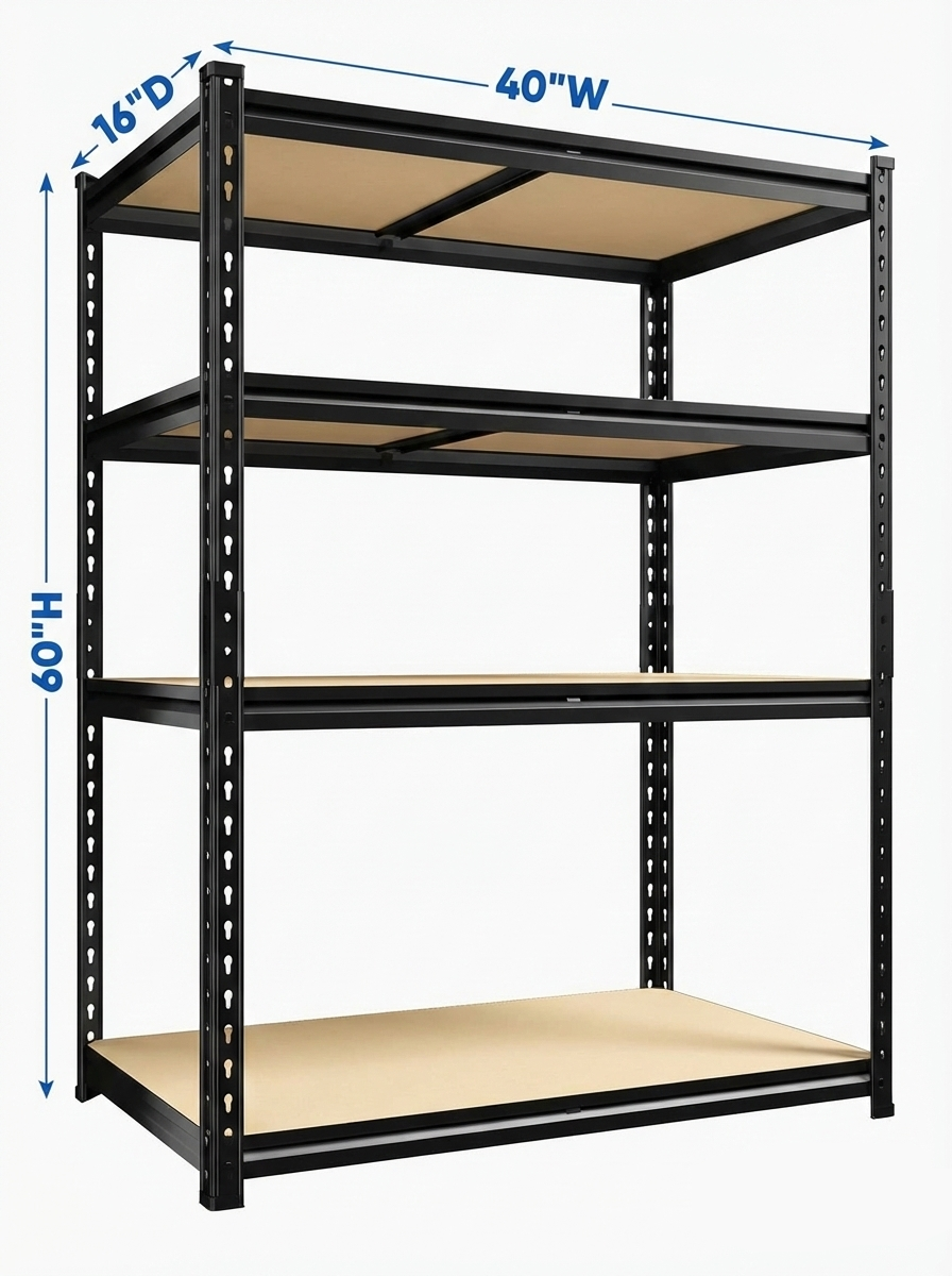 Drop2me Heavy Duty Metal Garage Shelving Rack 2000lbs 4/5/6-Tier Steel Shelf 60"/72"/84"