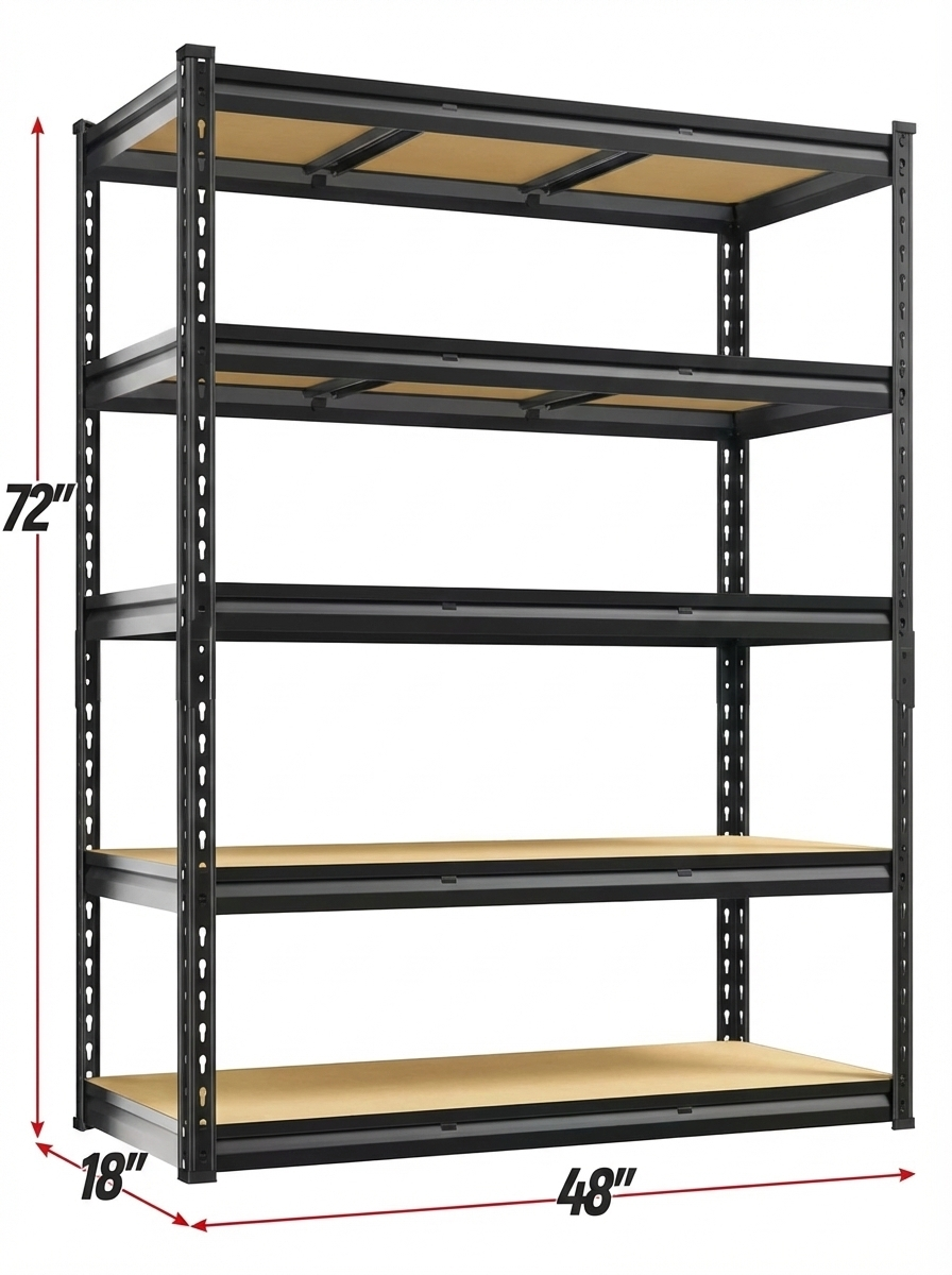 Drop2me Heavy Duty Metal Garage Shelving Rack 2000lbs 4/5/6-Tier Steel Shelf 60"/72"/84"