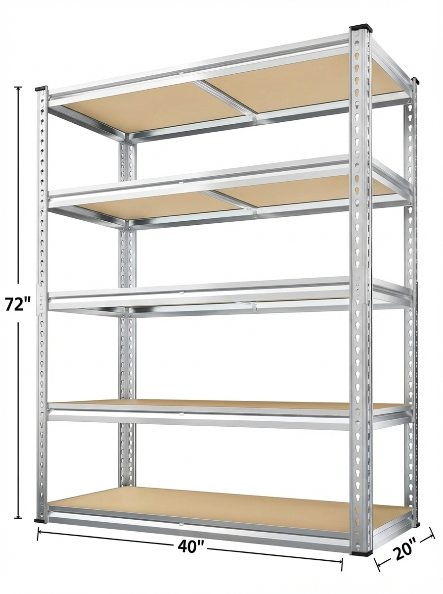 Drop2me Heavy Duty Metal Garage Shelving Rack 2000lbs 4/5/6-Tier Steel Shelf 60"/72"/84"