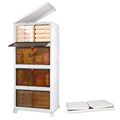 4-Tier Foldable Storage Bins with Lid