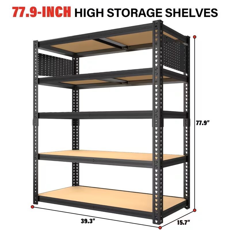 Drop2me Heavy Duty Metal Garage Shelving Rack 2000lbs 4/5/6-Tier Steel Shelf 60"/72"/84"