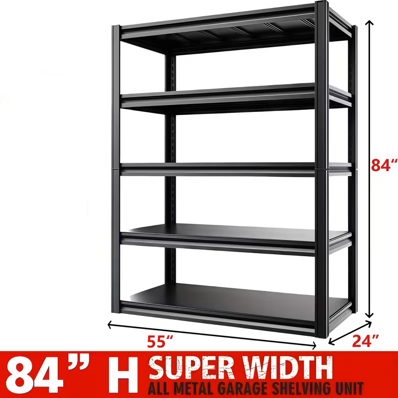 Drop2me Heavy Duty Metal Garage Shelving Rack 2000lbs 4/5/6-Tier Steel Shelf 60"/72"/84"