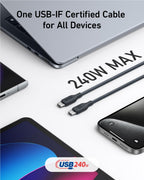 Anker 543 USB C to USB C Cable (240W, 10 ft)