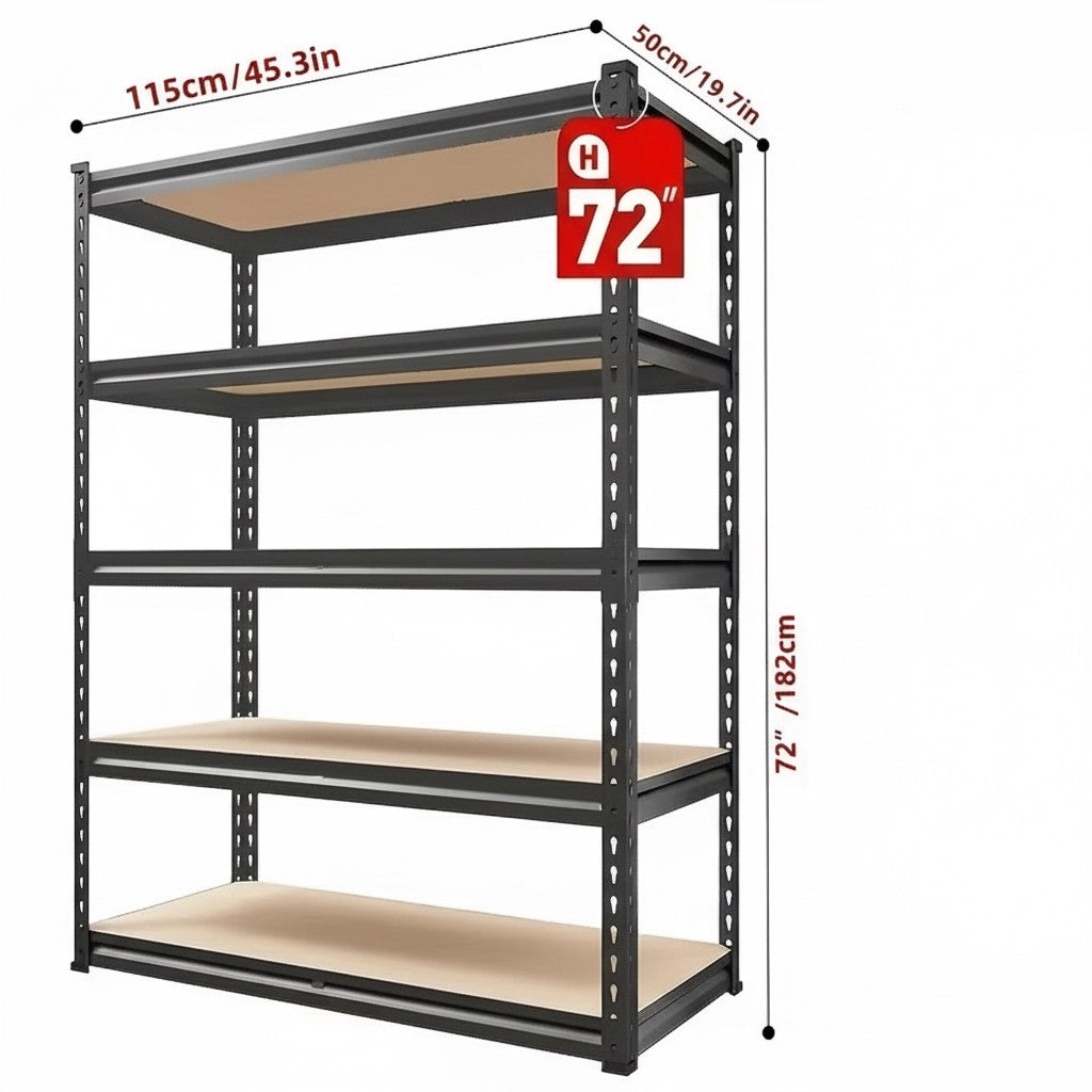 Drop2me Heavy Duty Metal Garage Shelving Rack 2000lbs 4/5/6-Tier Steel Shelf 60"/72"/84"