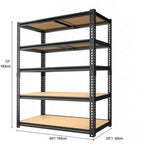 Drop2me Heavy Duty Metal Garage Shelving Rack 2000lbs 4/5/6-Tier Steel Shelf 60"/72"/84"