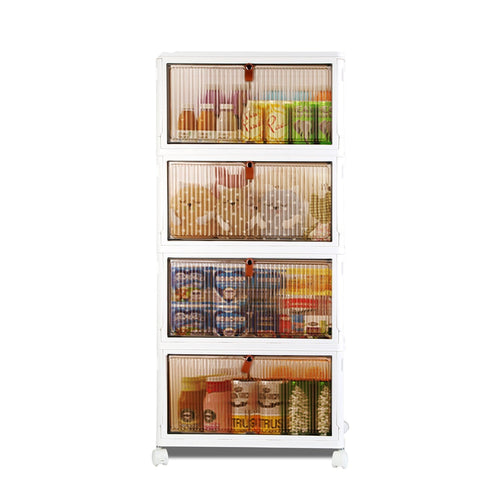 4-Tier Foldable Storage Bins with Lid