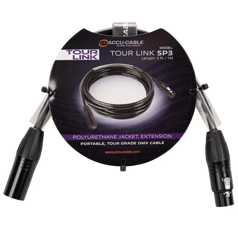 Elation Lighting TOUR LINK 5P3; 3Ft., Tour Grade, DMX CBL