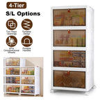 4-Tier Foldable Storage Bins with Lid