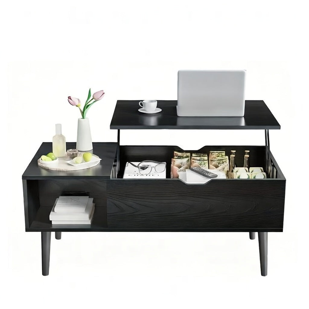 Drop2me Lift Top Coffee Table with Storage, Wooden Living Room Center Table