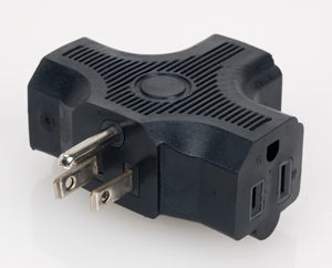 Elation EC3FER Black Edison 3-Outlet Tri-Tap Power Splitter