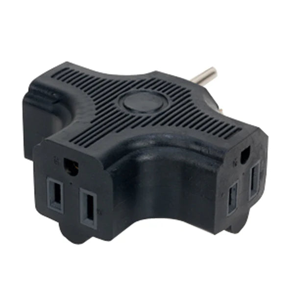 Elation EC3FER Black Edison 3-Outlet Tri-Tap Power Splitter