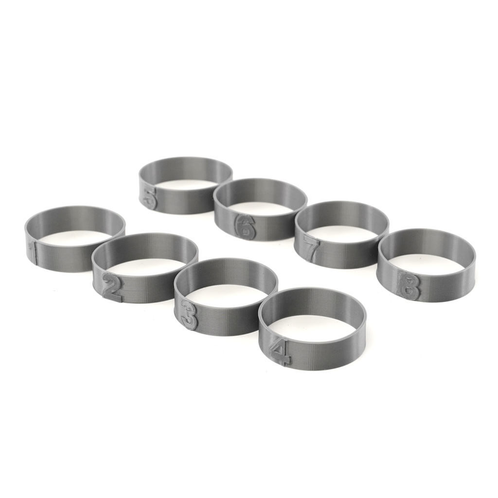 StageStrike micRing(8) numbered - 8 Numbered ID Wireless Mic Rings